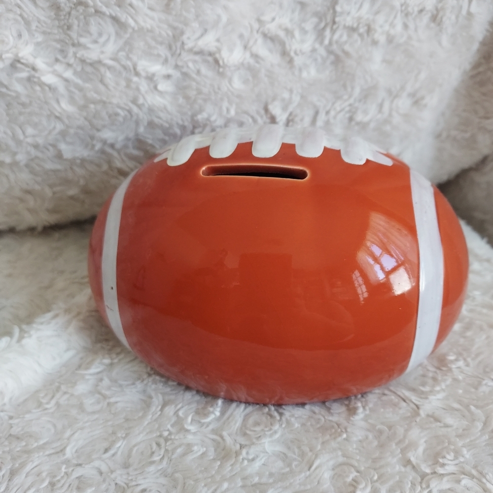 Ceramic Football NFL Piggy Bank Home Decor Mancave Sporty